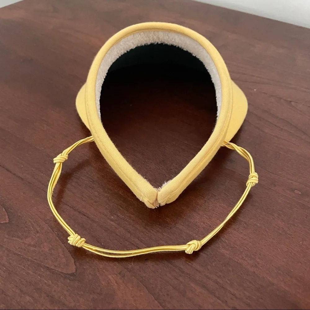 Vintage Wilmington Country Club Visor Yellow Fabric 80s Terrycloth Preppy Golf - Picture 4 of 13